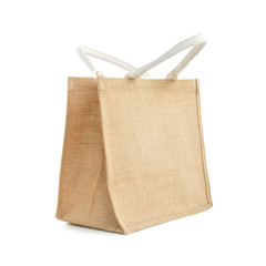 Hessian or jute reusable brown shopping bag with loop handles