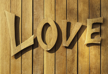 love type - wood carve