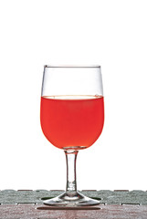 Strawberry  juice  glass on white background