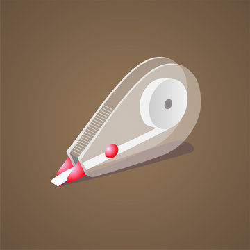 Corrector sobre fondo marr&oacute;n. Ilustraci&oacute;n vectorial