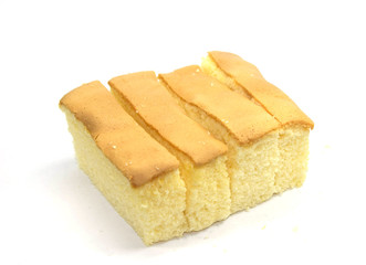 Slice of bread isolated on white