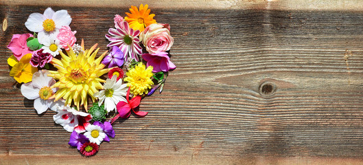 Blütenherz auf Holz