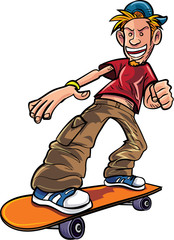 Cartoon skater on his skateboard © antonbrand