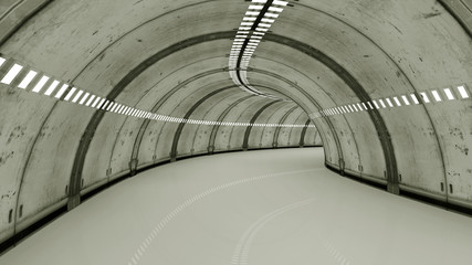 Fototapeta premium Futuristic interior tunnel
