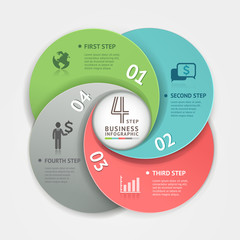 Abstract business circle Infographics origami style.