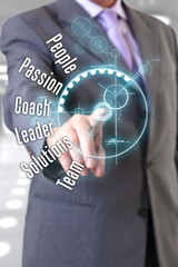 Businessman touching screen