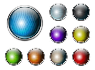 Glossy Button Hexagon Grid