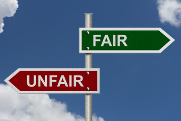 Fair versus Unfair - obrazy, fototapety, plakaty