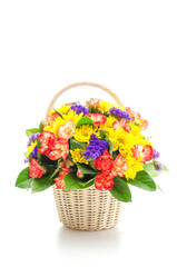 Fototapeta na wymiar Basket flower isolated on white