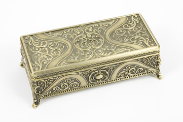 gold casket on a white background