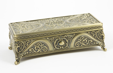 gold casket on a white background