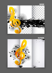Fototapeta premium Music tri fold brochure
