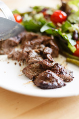 beef with salad