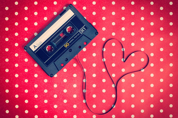 audio cassette with magnetic tape