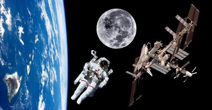Earth Satellite Astronaut Space