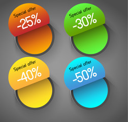 abstract circles badges, price tags labels, design template