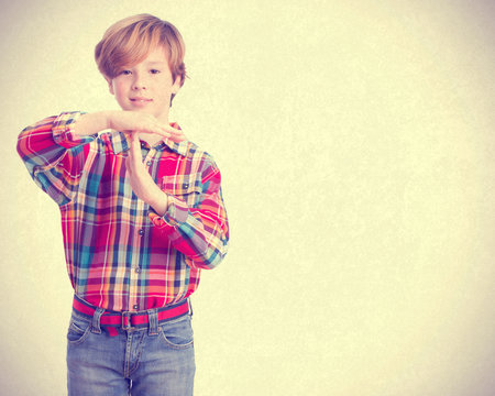 Child With Time Out Gesture