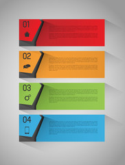 abstract vector banners with option steps, design template