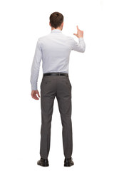 businessman or teacher from back
