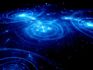 Obraz premium Young stars with planet trajectories