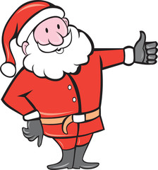 Santa Claus Father Christmas Thumbs Up Cartoon