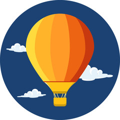Vector Hot Air Balloon and Clouds
