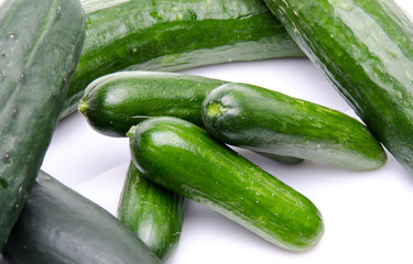 Fresh long and mini cucumbers
