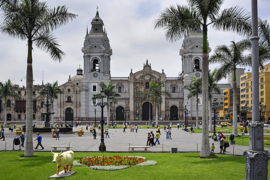 Cathedral at Plaza de Armas, Lima, Peru