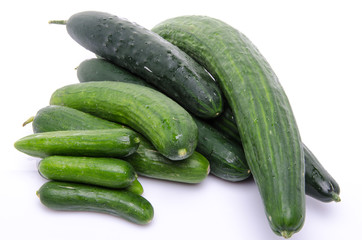 Fresh long and mini cucumbers
