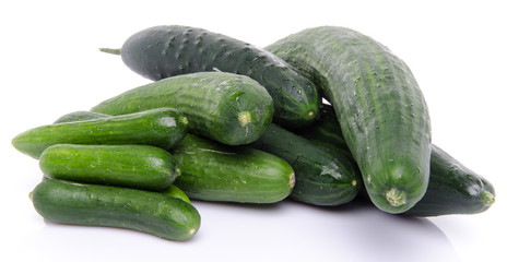 Fresh long and mini cucumbers