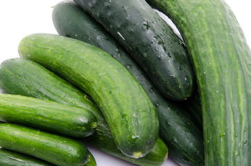 Fresh long and mini cucumbers