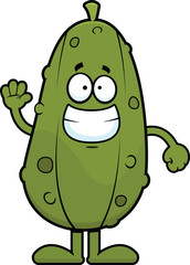 Cartoon Dill Pickle Grinning