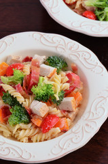 Chicken veggie pasta salad