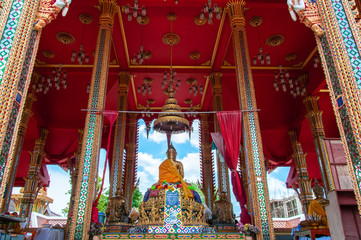 Shrine at Damnoen Saduak buddhist temple, Thailand