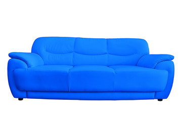 Blue leather sofa