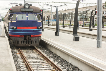 Fototapeta na wymiar Blurred Train in Tallinn Station