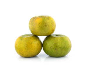 tangerines on white background