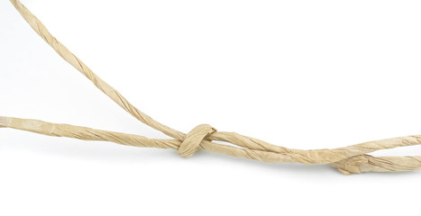 A mail knot wrapping on white