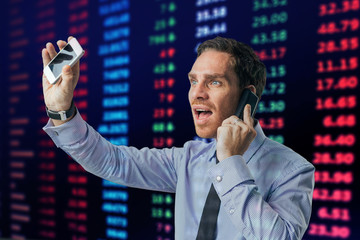 Busy financial broker