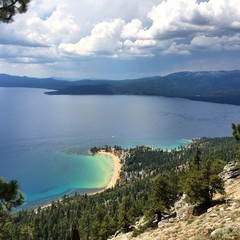 Looking at Lake Tahoe from above