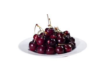 cherries on a plate, vintage style cherries, cherry, background,