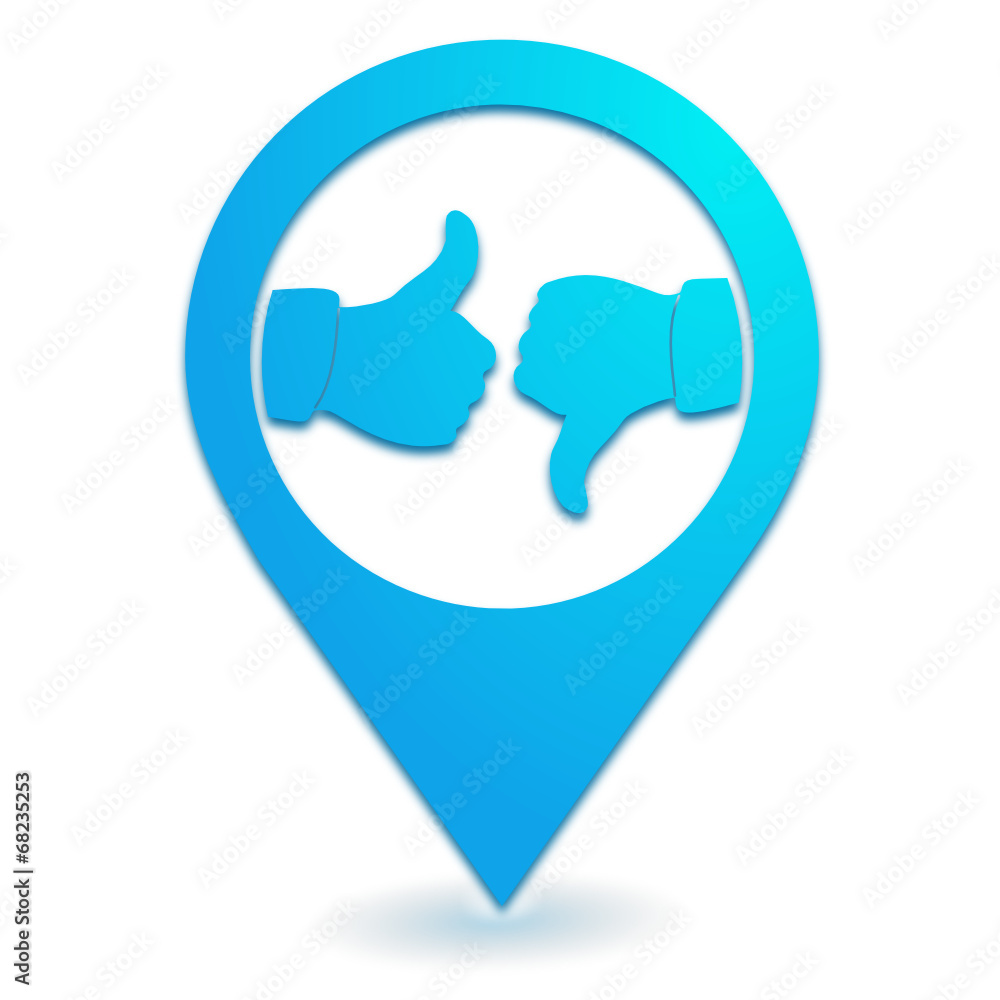 Sticker avis, notation sur symbole localisation bleu