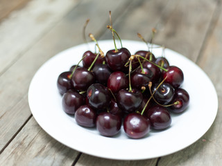 cherries on a plate, vintage style cherries, cherry, background,