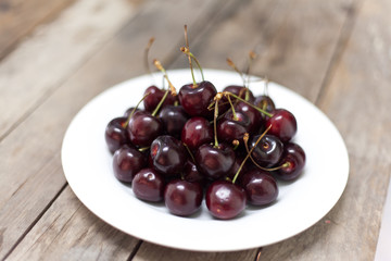 cherries on a plate, vintage style cherries, cherry, background,