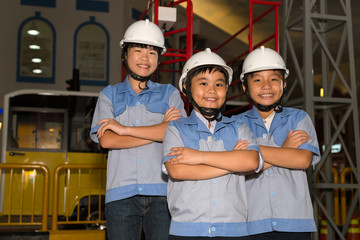 Children in power plant