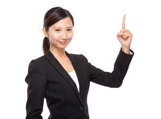 Asian businesswoman finger up