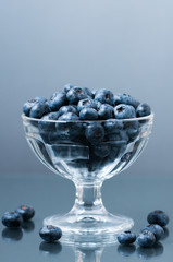Blueberries in the glass.