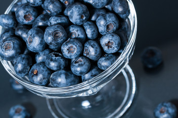 Blueberries in the glass.