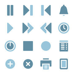 Media player web icons set