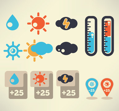 Weather vector icons set for your widget